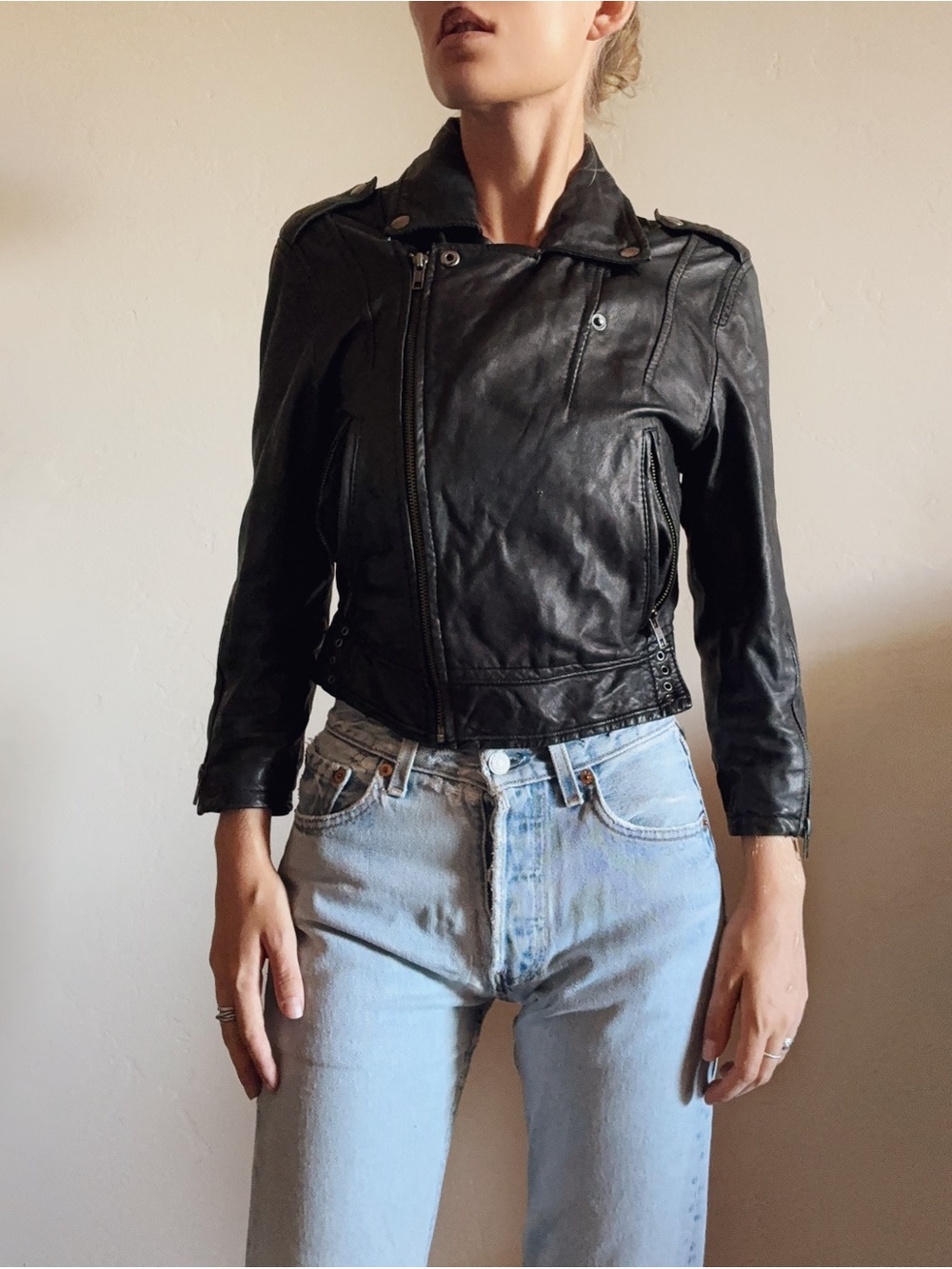 Vintage Lambskin Silk Leather Jacket